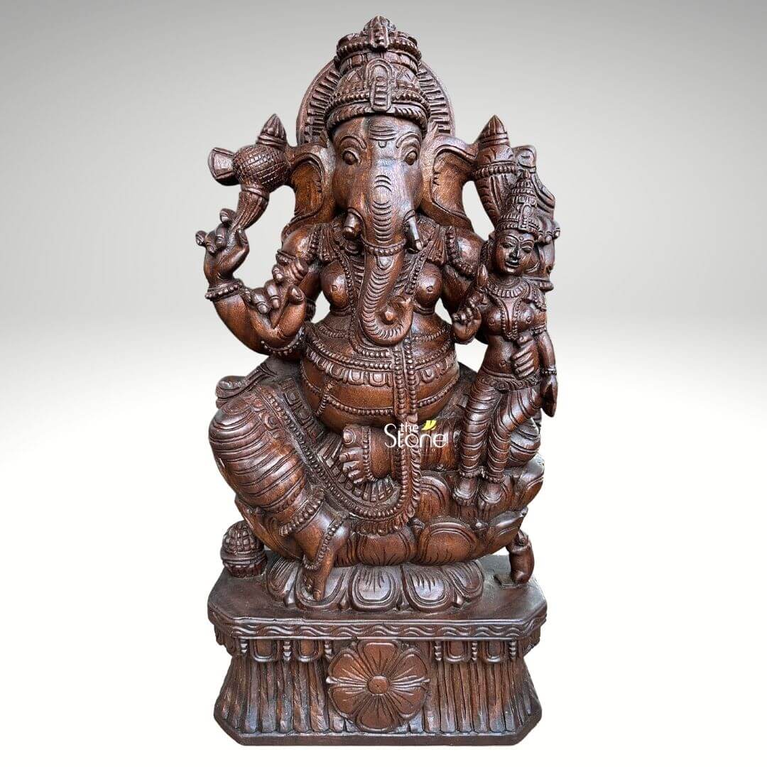 Lord Ganesha With Consort Statue 3ft