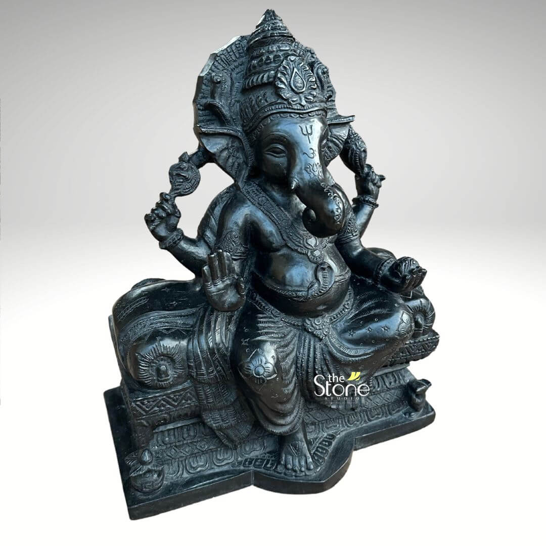 Singhasan Ganesha Statue 18″