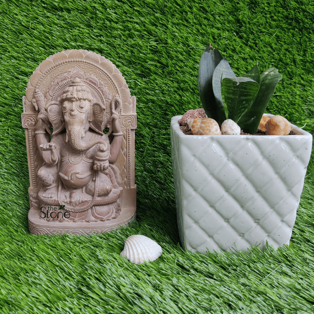 Stone Ganesh Statue 8″