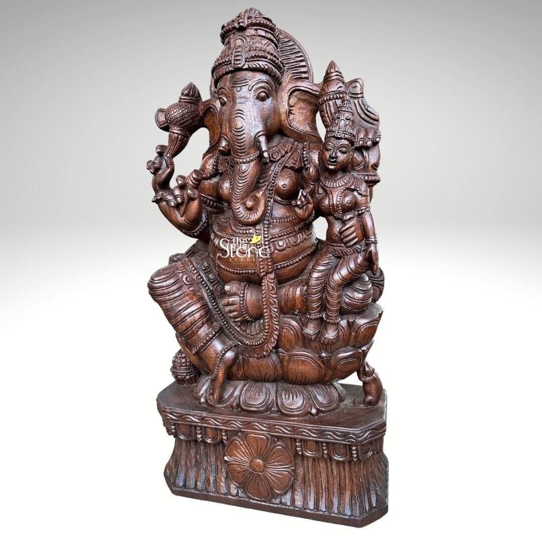Lord Ganesha With Consort Statue 3ft