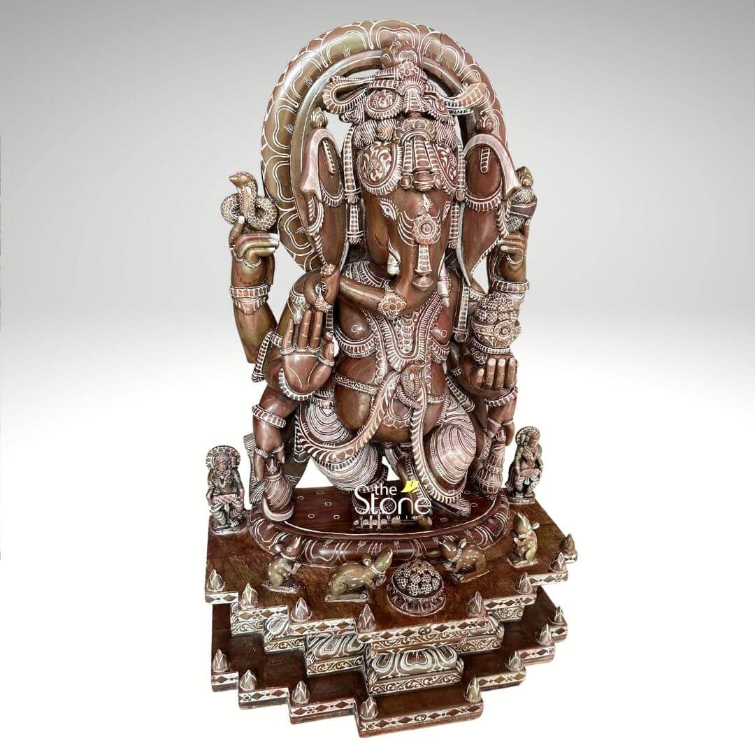 Standing Ganesha Unique Stone Statue 2ft