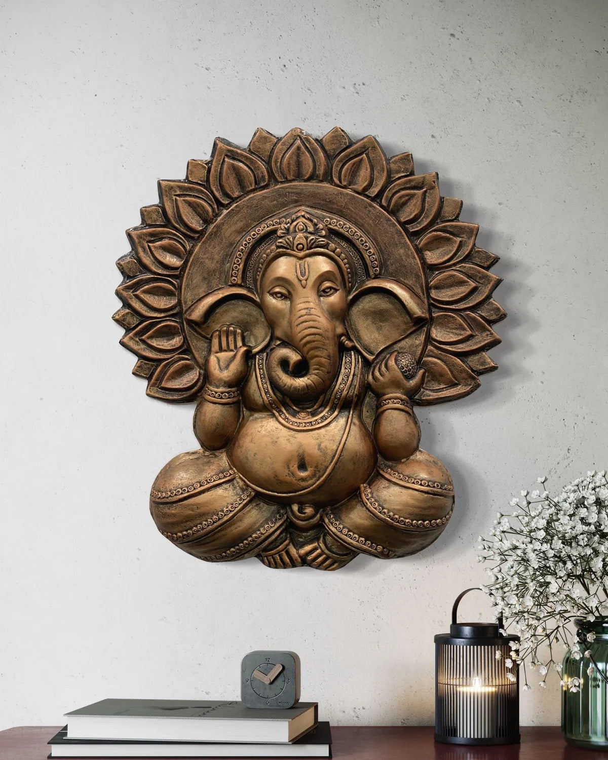 Ganesha With Chakra 3D Relief Mural Wall Art