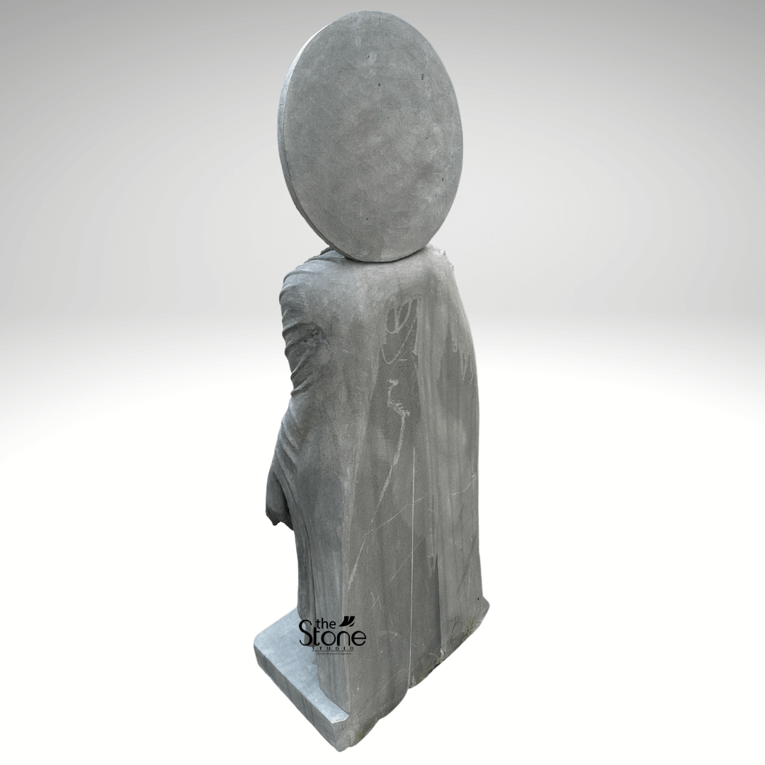 Standing Buddha Statue in Black Stone 5ft