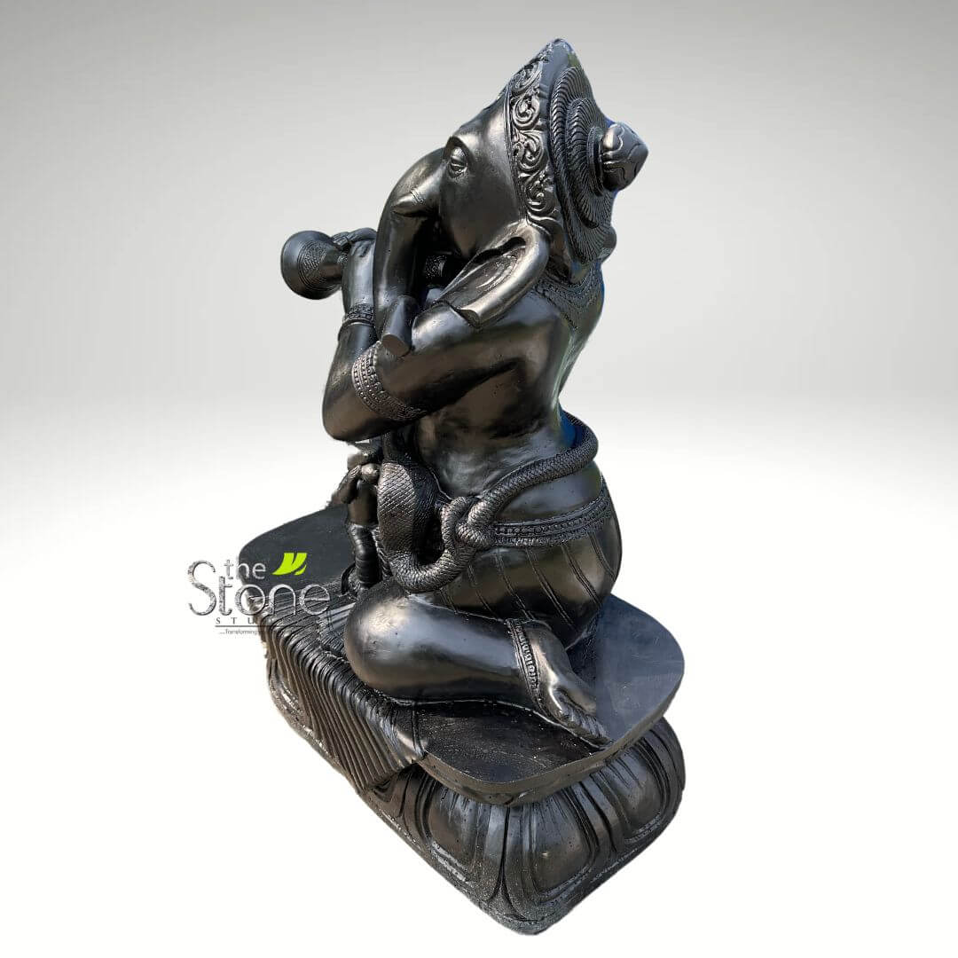 Large Stone Ganesha Playing Shehnai 60″