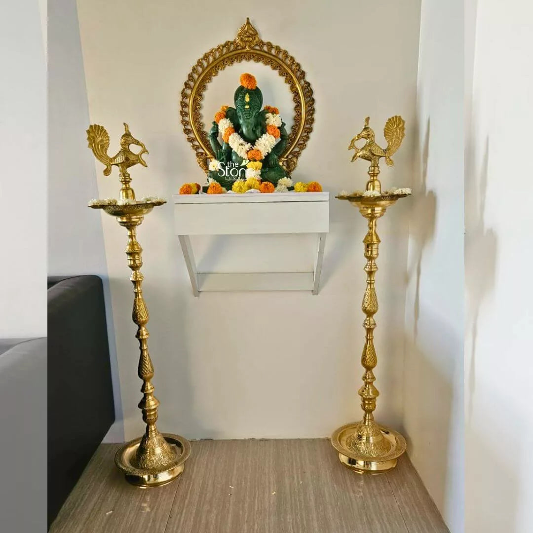 Green Ganesha Idol 15″