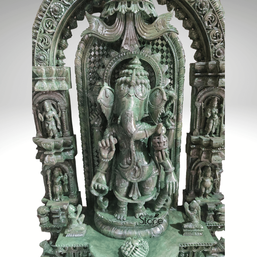 Green Ganesha Statue 2.5ft
