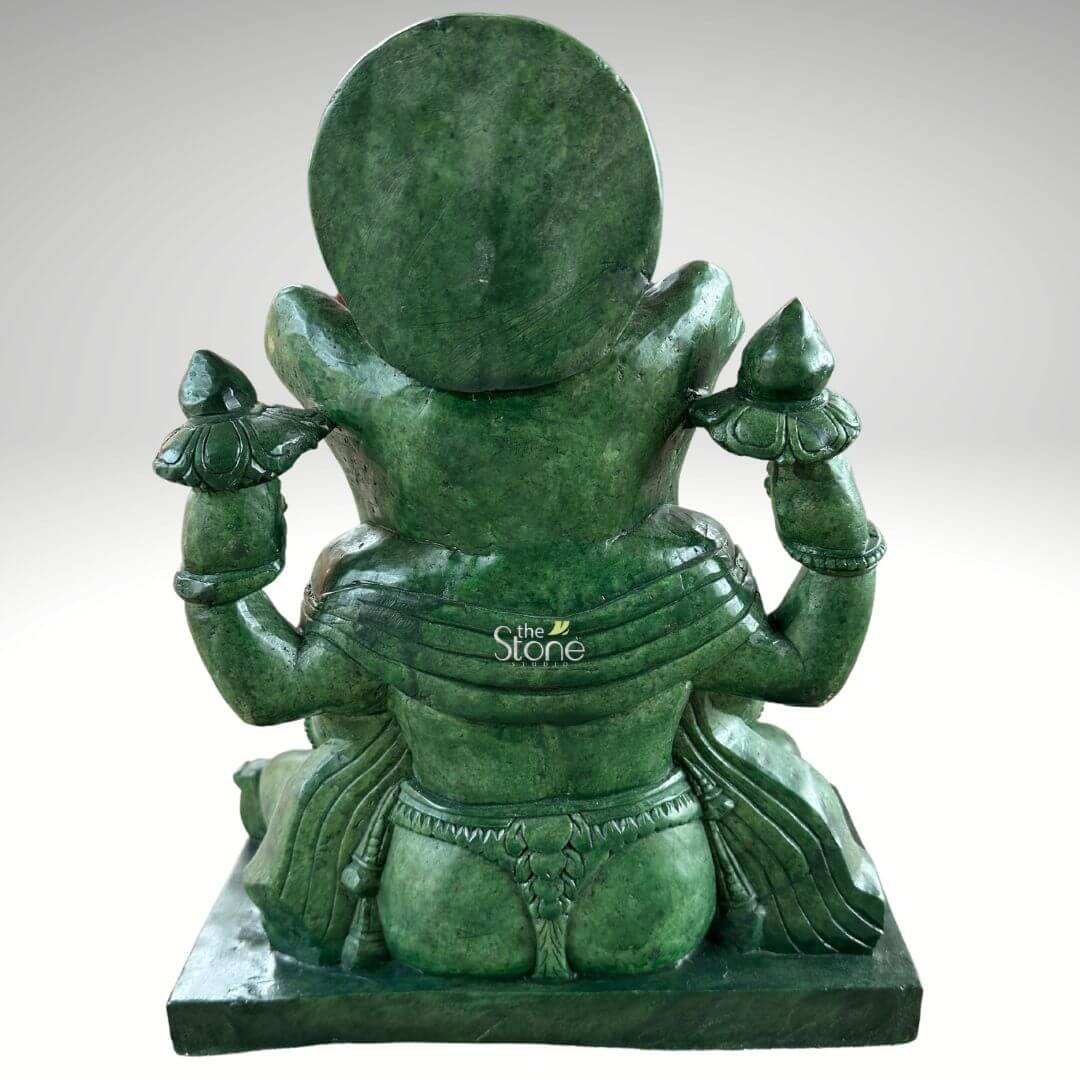 Green Ganesha Idol 15″