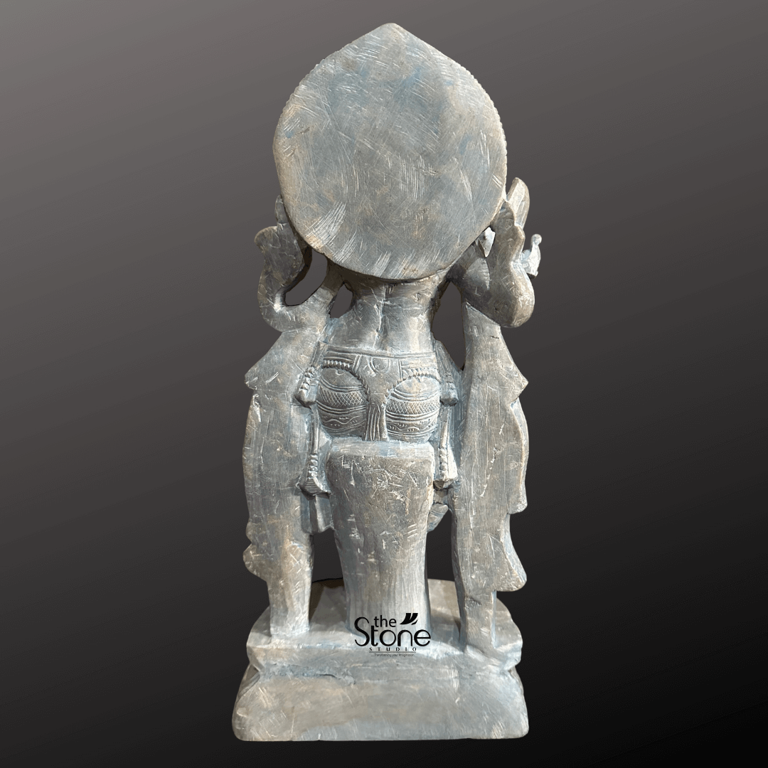 Krishna Moorti with Flute in Soap Stone 15″