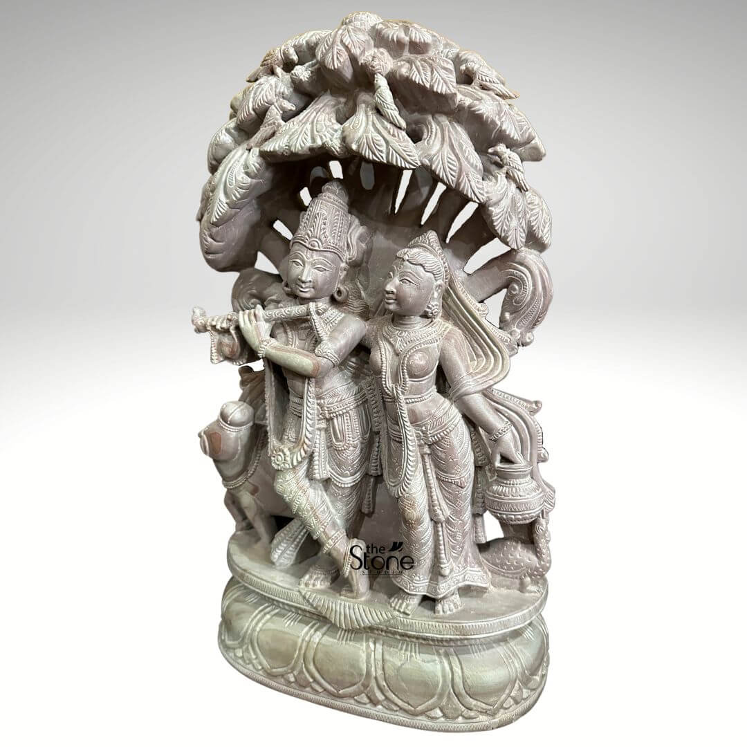 Radha Krishna Stone Murti 18″