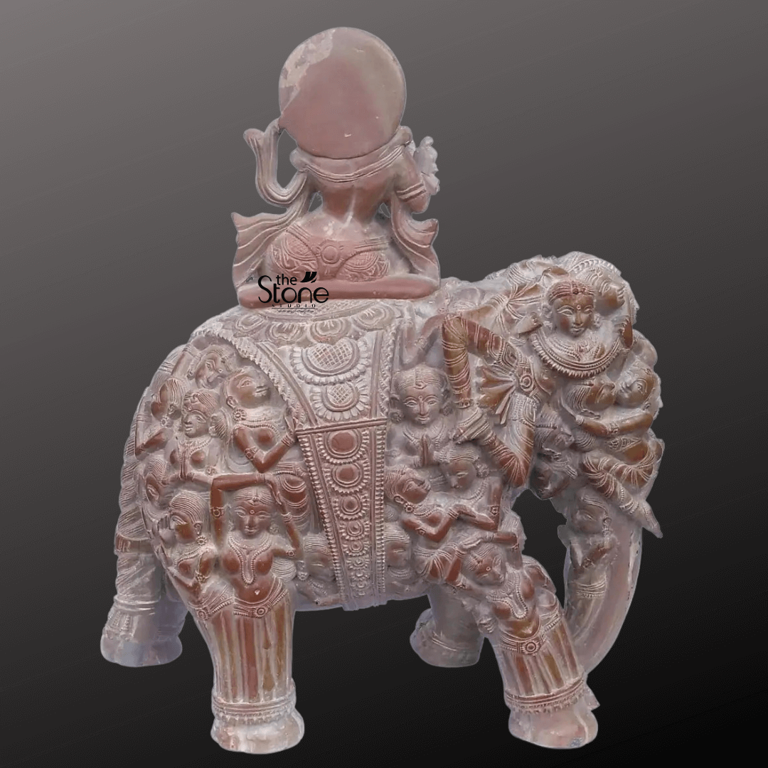 Krishan Statue Sitting on an Elephant 18″