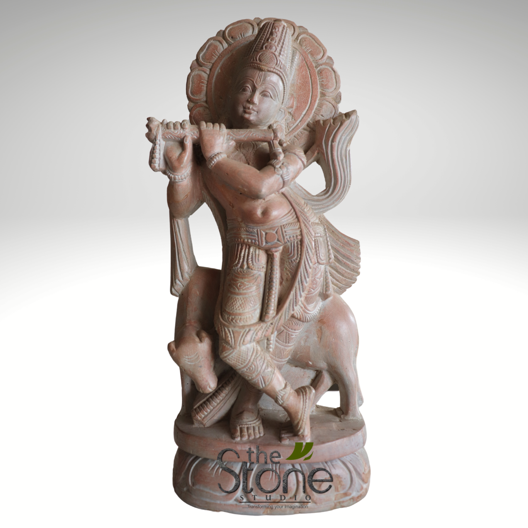 Krishna with Cow Gift Statue 12″