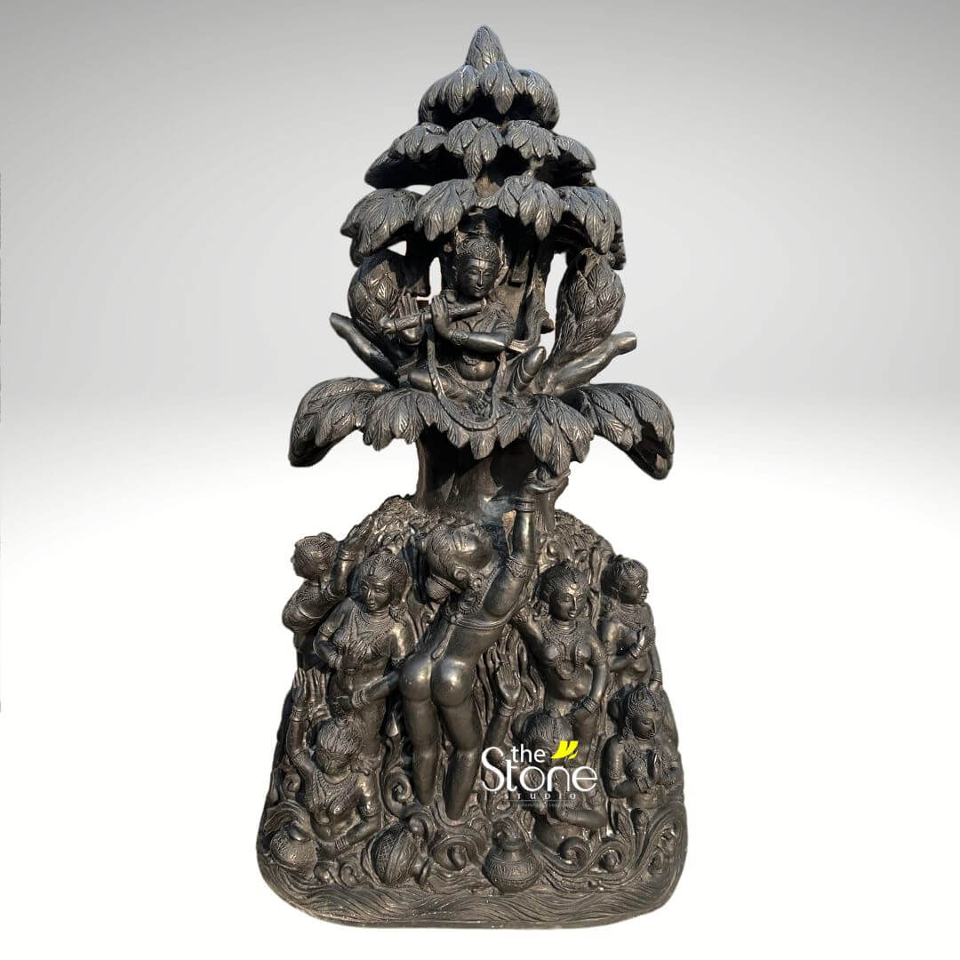 Krishna With Gopis Statue 4.5ft