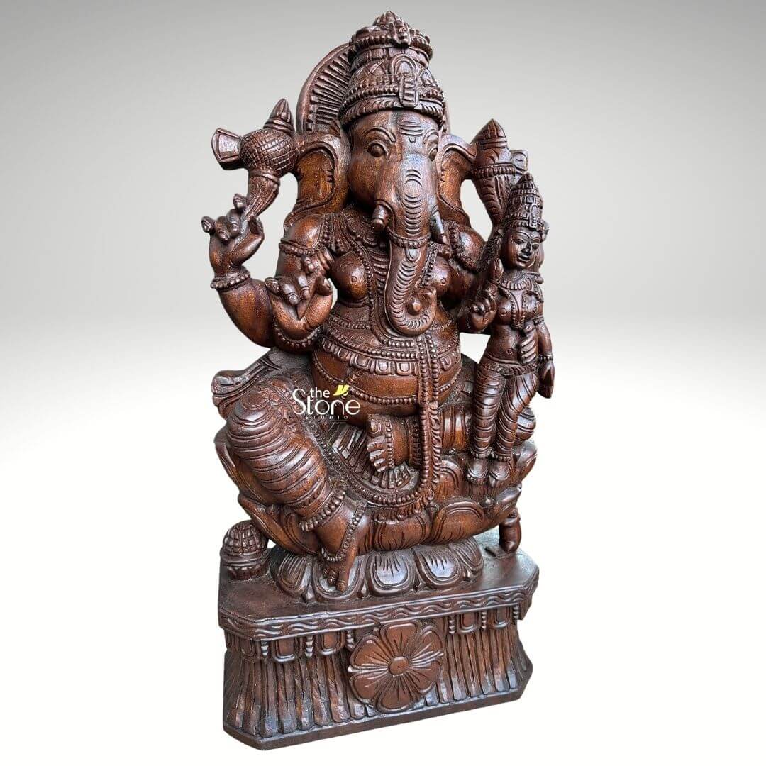 Lord Ganesha With Consort Statue 3ft