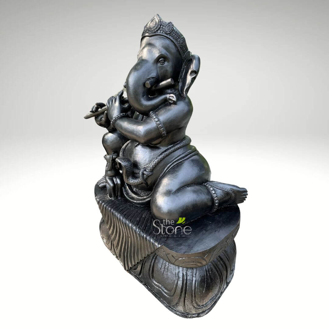 Flute Ganesha Stone Statue 5ft
