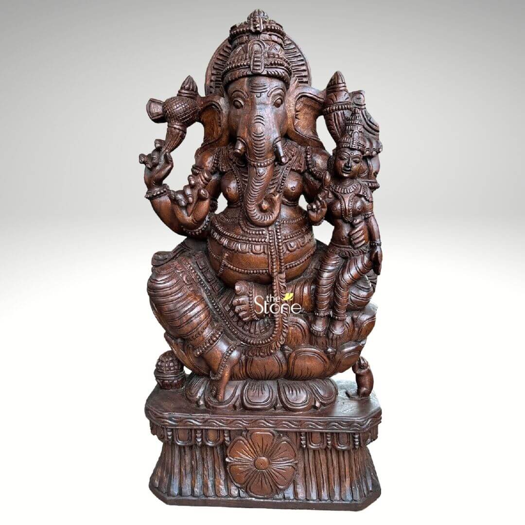 Lord Ganesha With Consort Statue 3ft