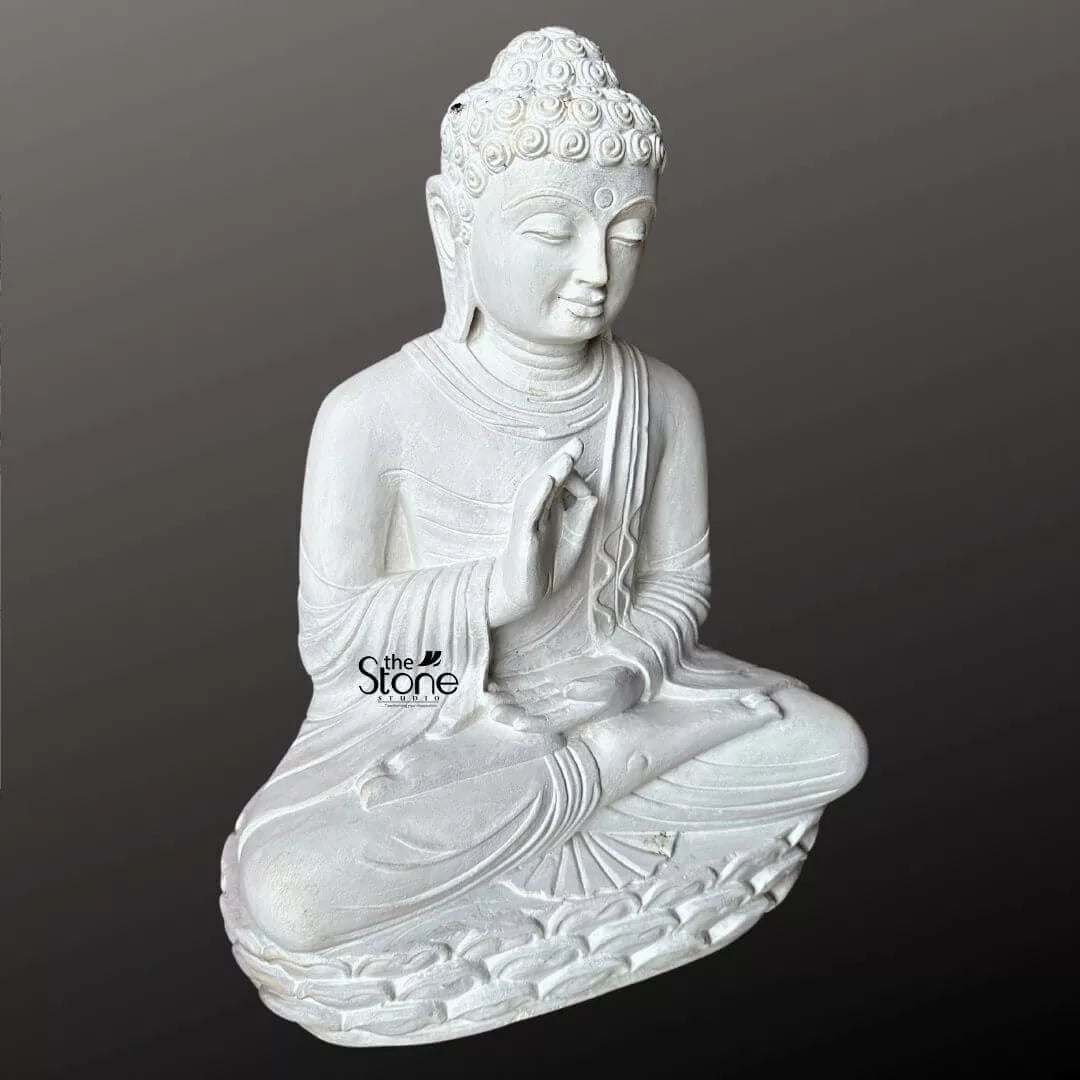 2 Feet White Buddha Statue