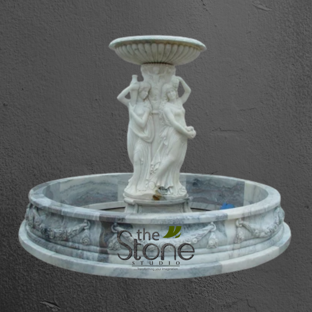 Marble Fountain with Dancing Ladies 7ft