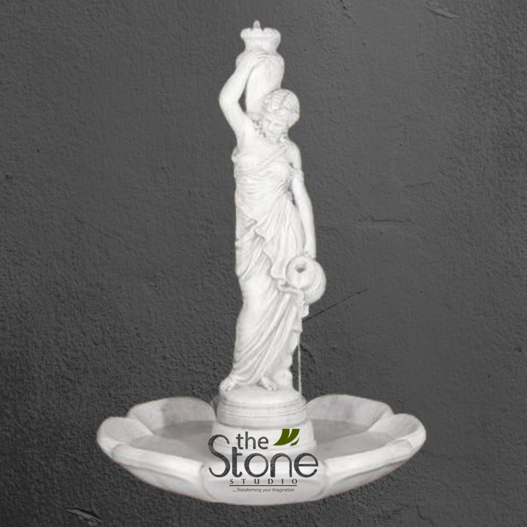 Marble Fountain with a Standing Lady 5ft