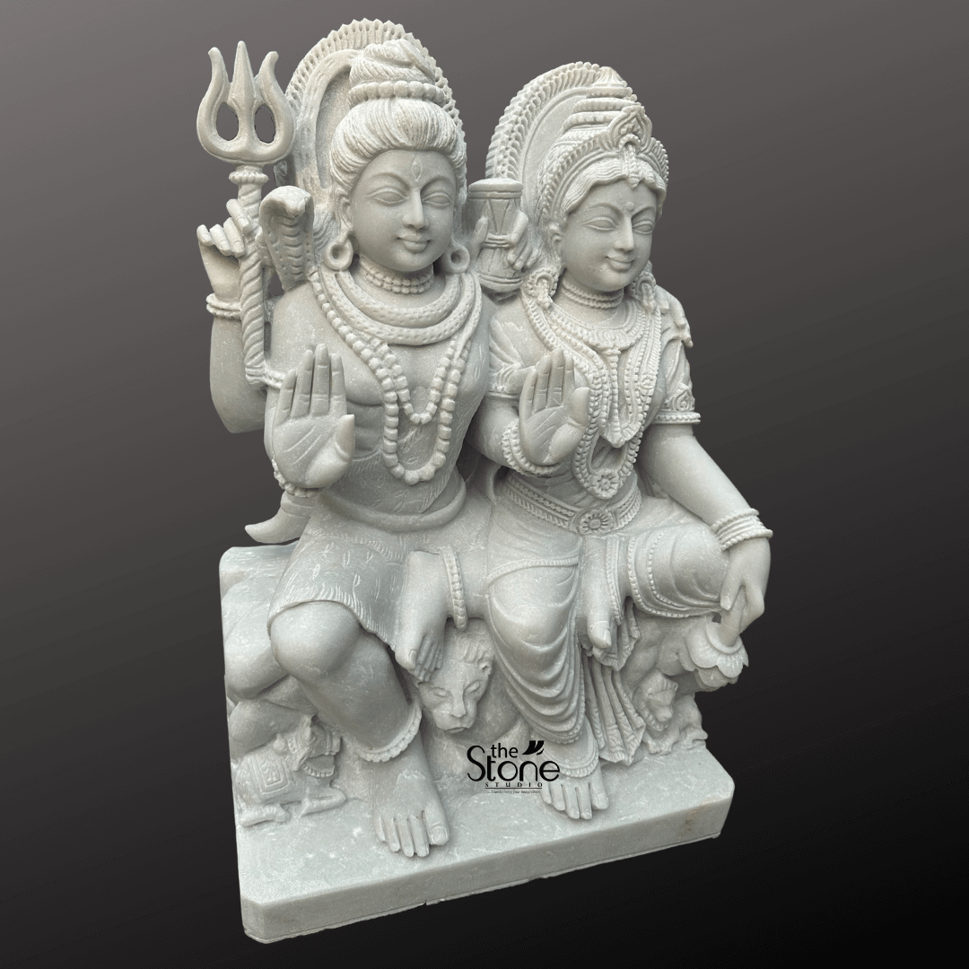 Shiv Parvati Marble Murti 2.5ft