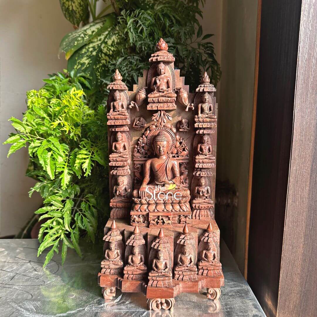 Buddha Pink Stone Gift Statue 1ft