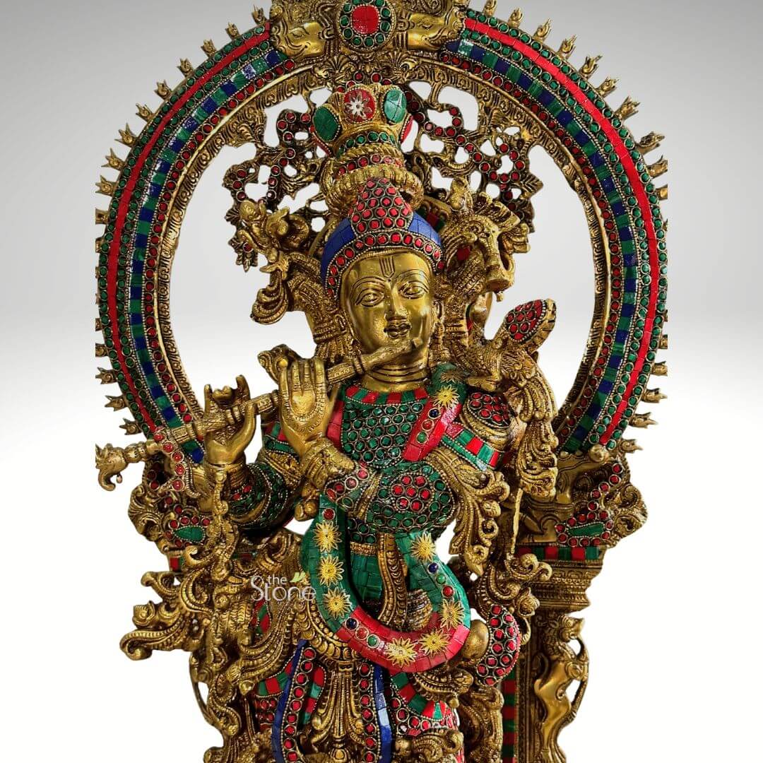 Brass Krishna Statue 32″