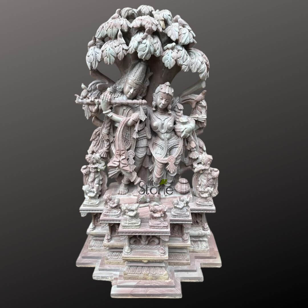 Radha Krishna Statues in Soap Stone 2ft