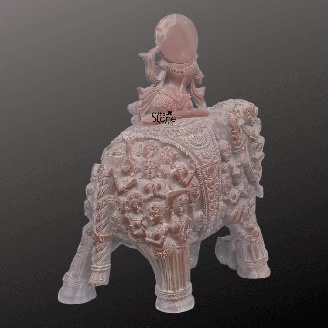 Krishan Statue Sitting on an Elephant 18″