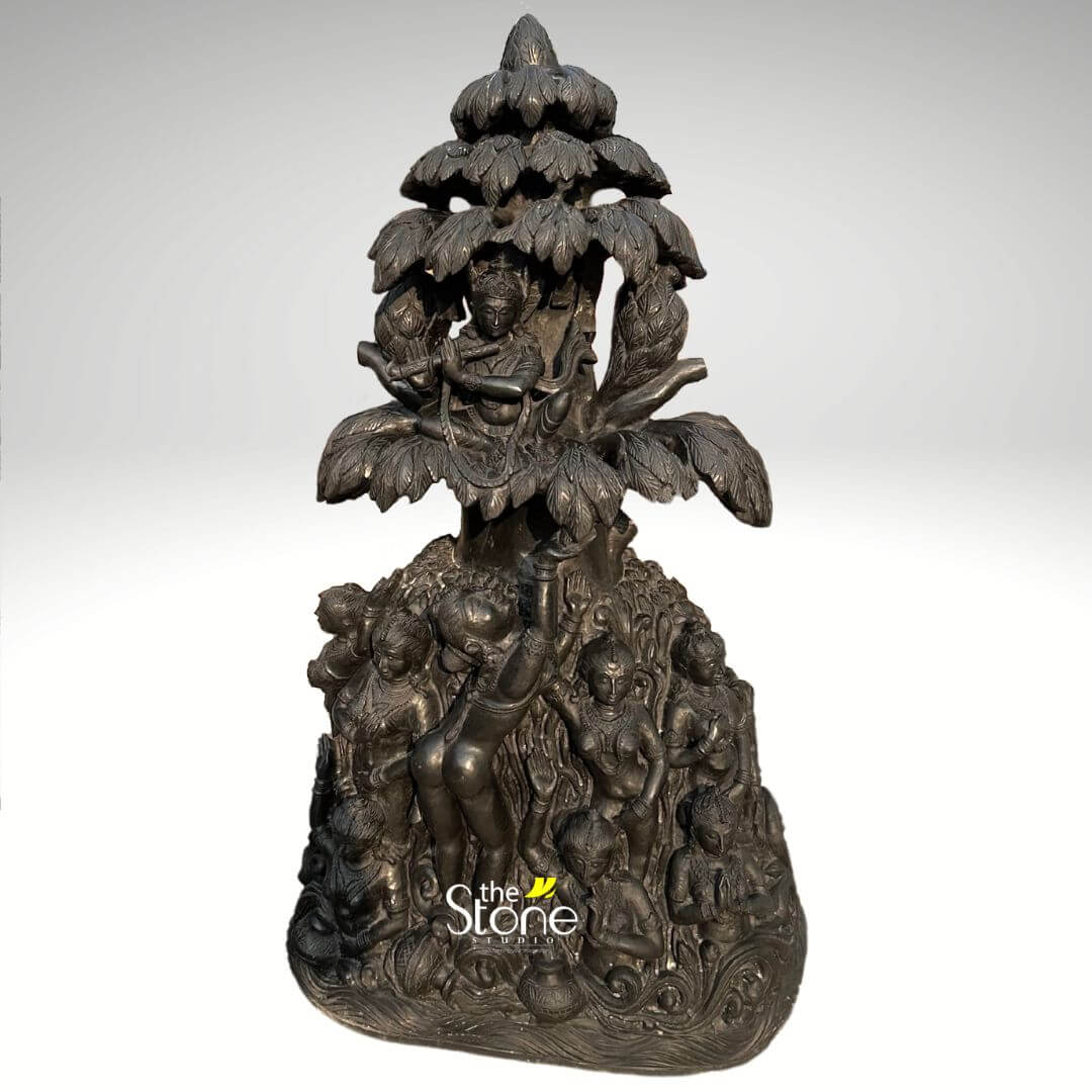Krishna With Gopis Statue 4.5ft
