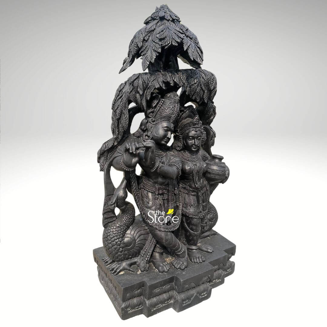 Black Stone Radha Krishna Idol 46″