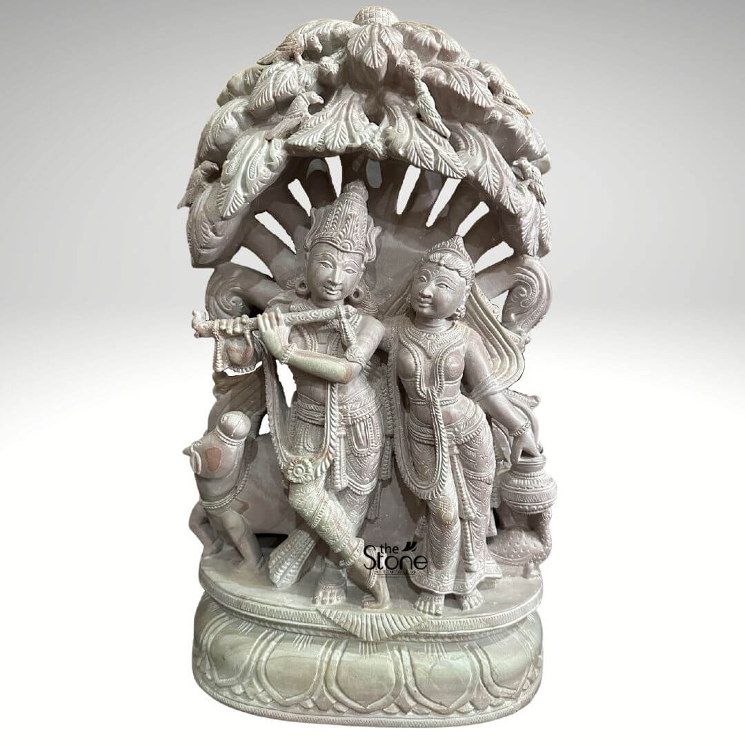 Radha Krishna Stone Murti 18″