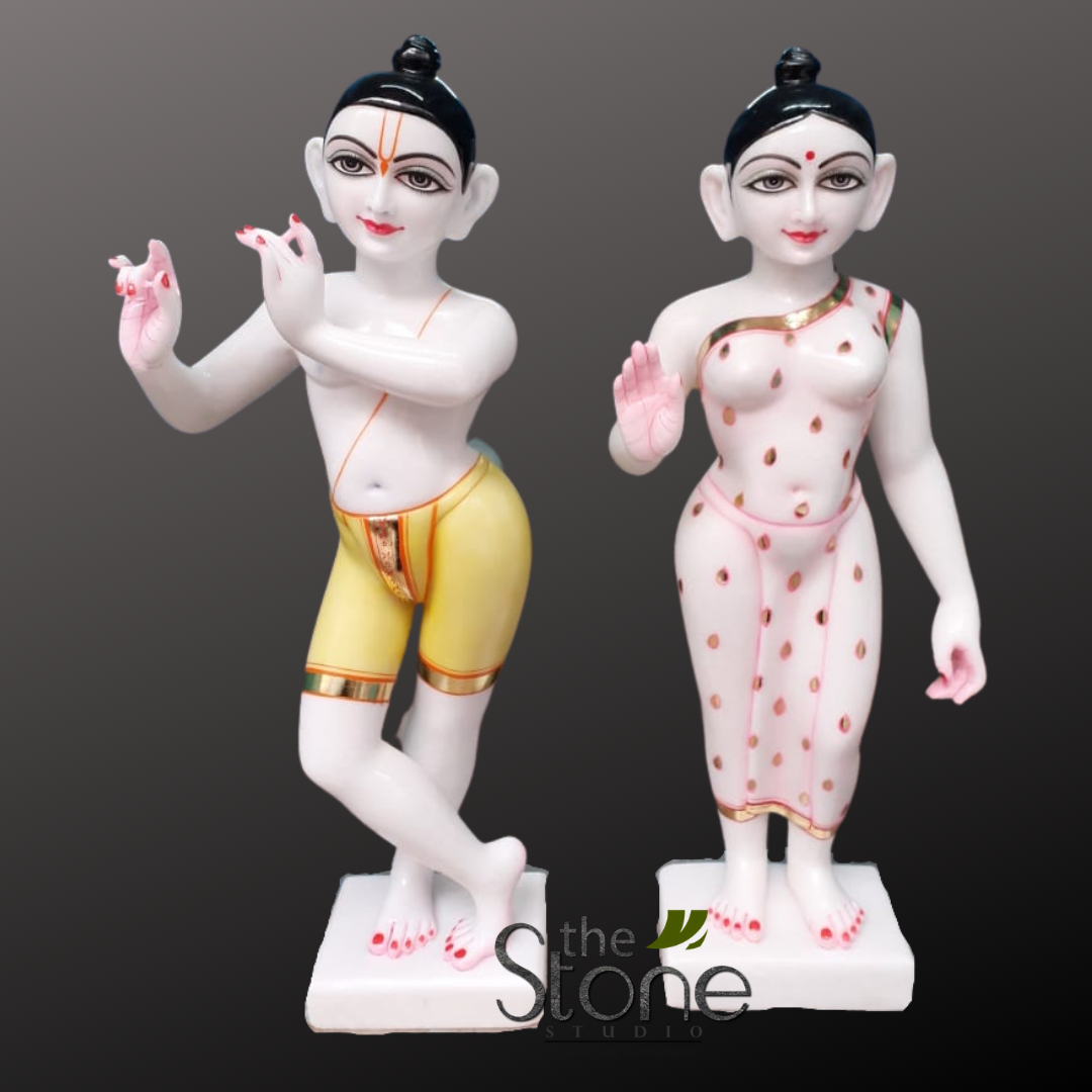 Radha Krishna Statue Marble 2′