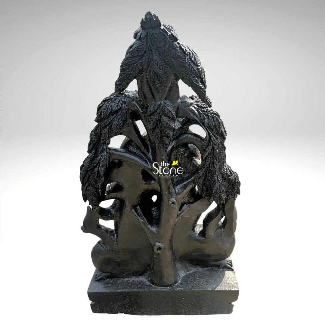 Black Stone Radha Krishna Idol 46″