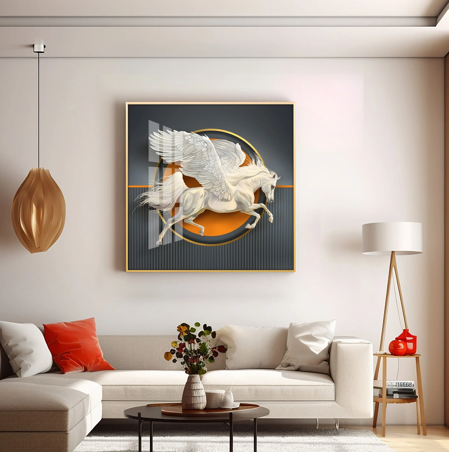 Flying Horse Business Success Premium Acrylic Square Wall Art