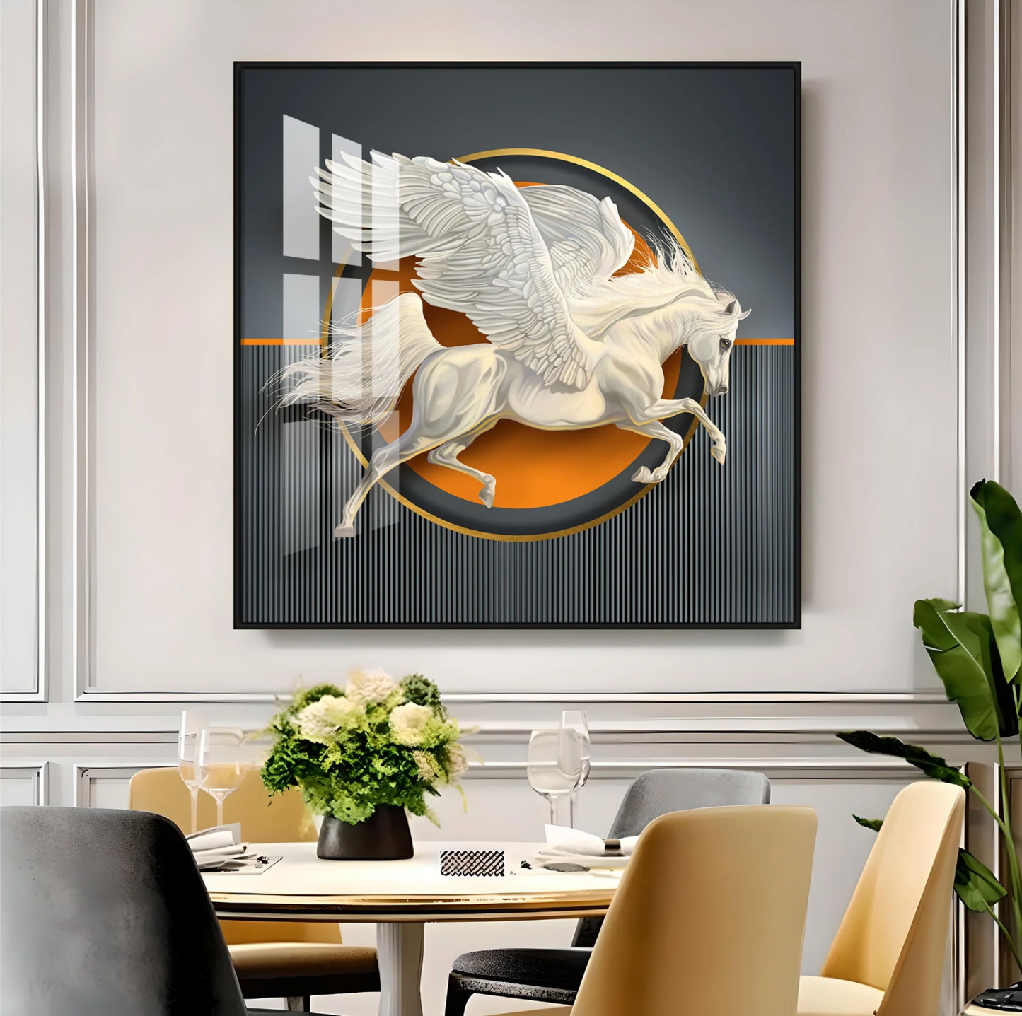 Flying Horse Business Success Premium Acrylic Square Wall Art