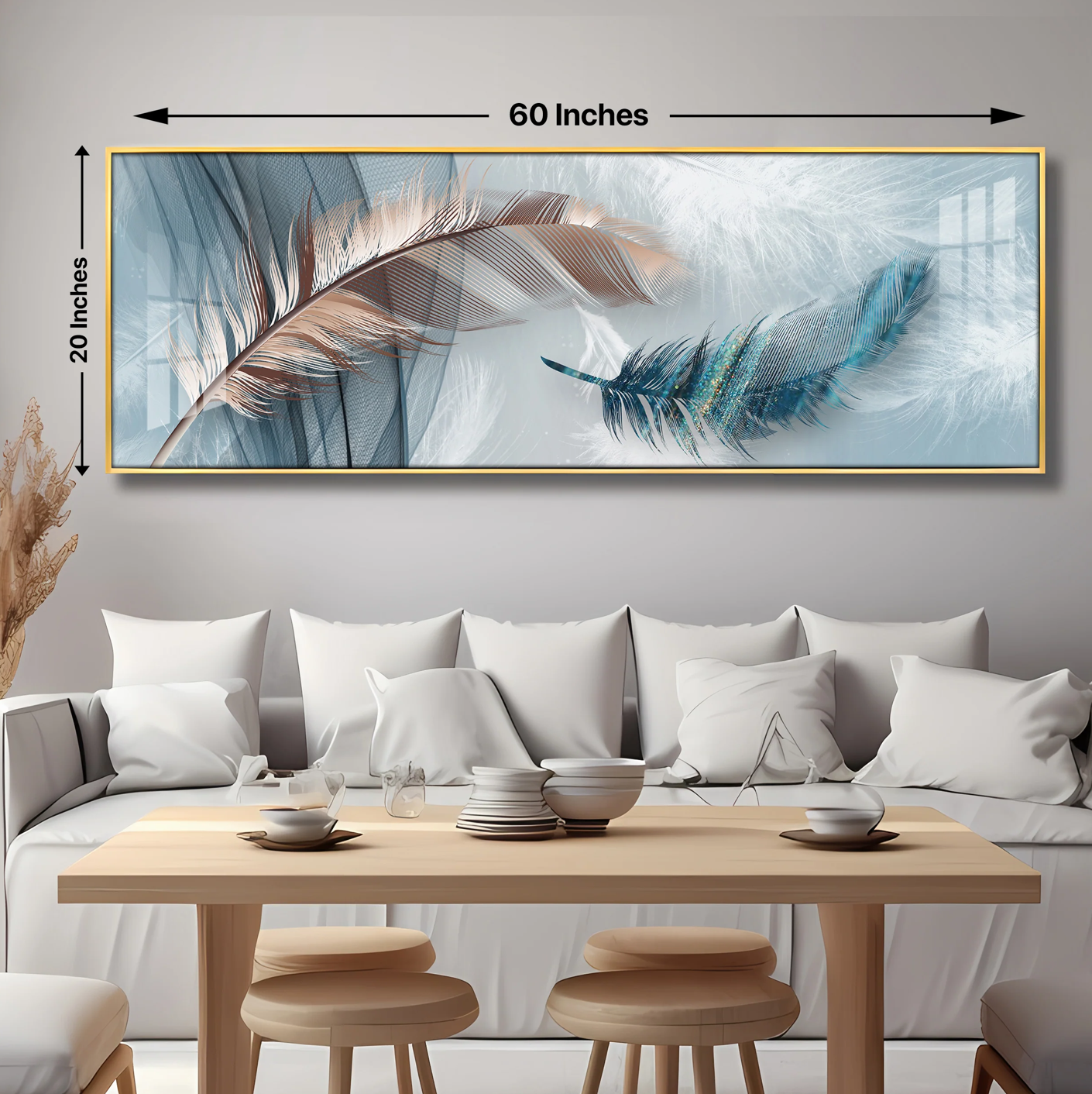 Mesmerising Feathers Premium Acrylic Horizontal Wall Art