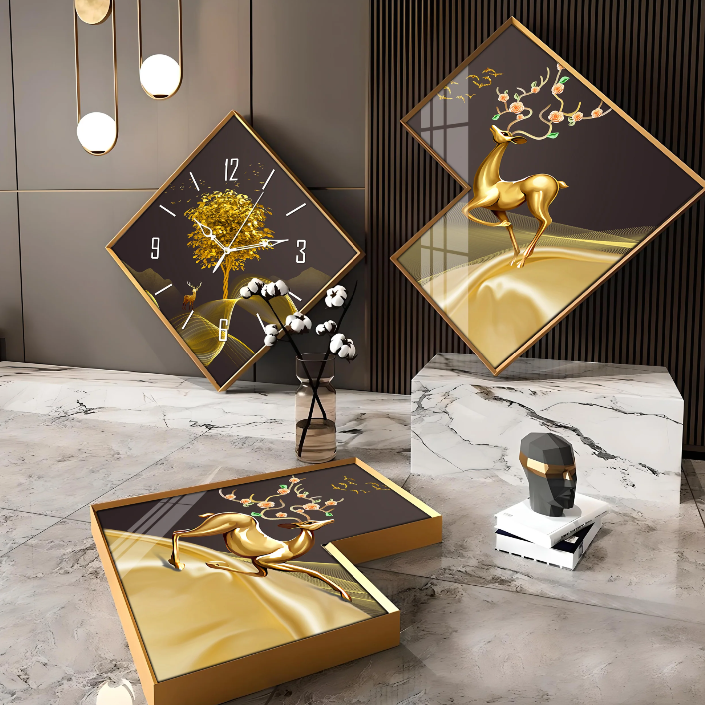 Dancing Deer Premium Acrylic Wall Clock