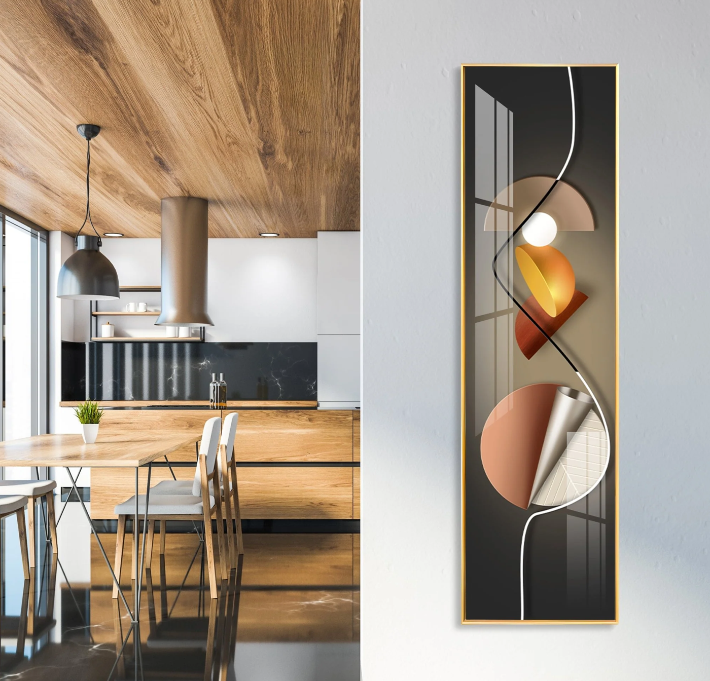 Abstract Geometrical Patterns Premium Acrylic Vertical Wall Art