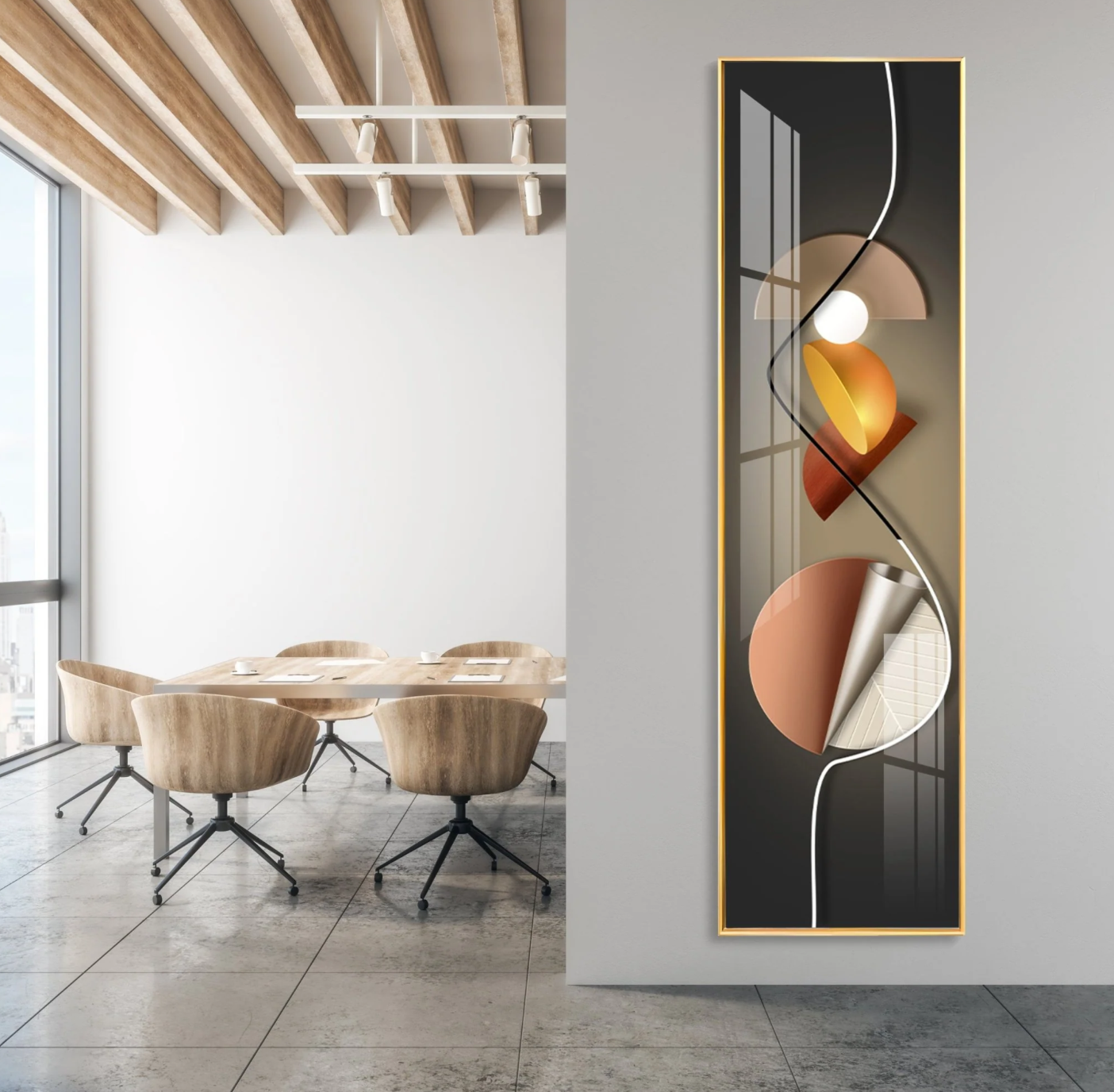 Abstract Geometrical Patterns Premium Acrylic Vertical Wall Art