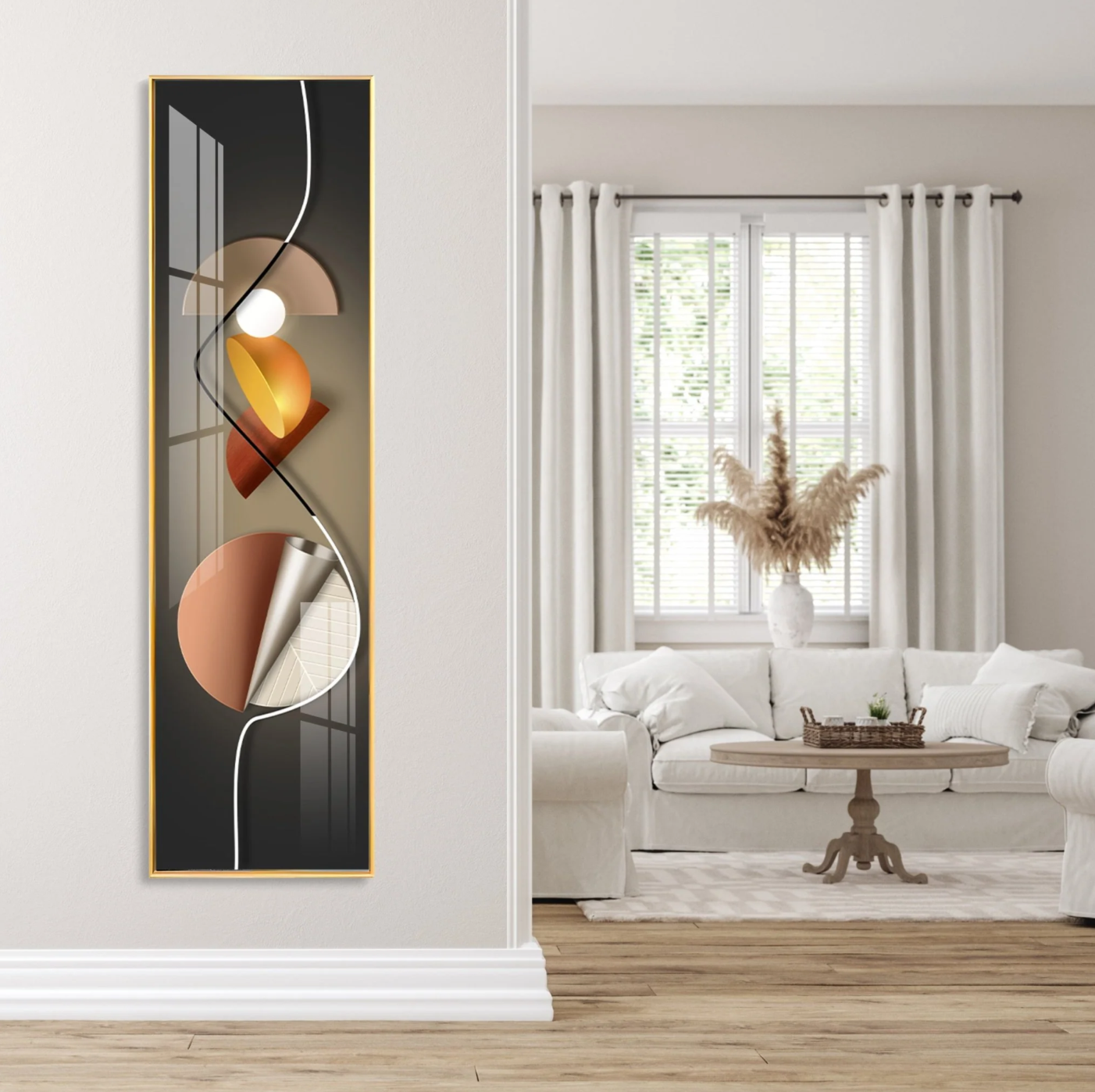 Abstract Geometrical Patterns Premium Acrylic Vertical Wall Art
