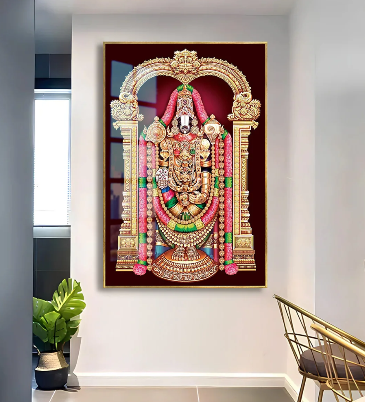 YF Glamorous Lord Venkateshwara Acrylic Canvas Painting