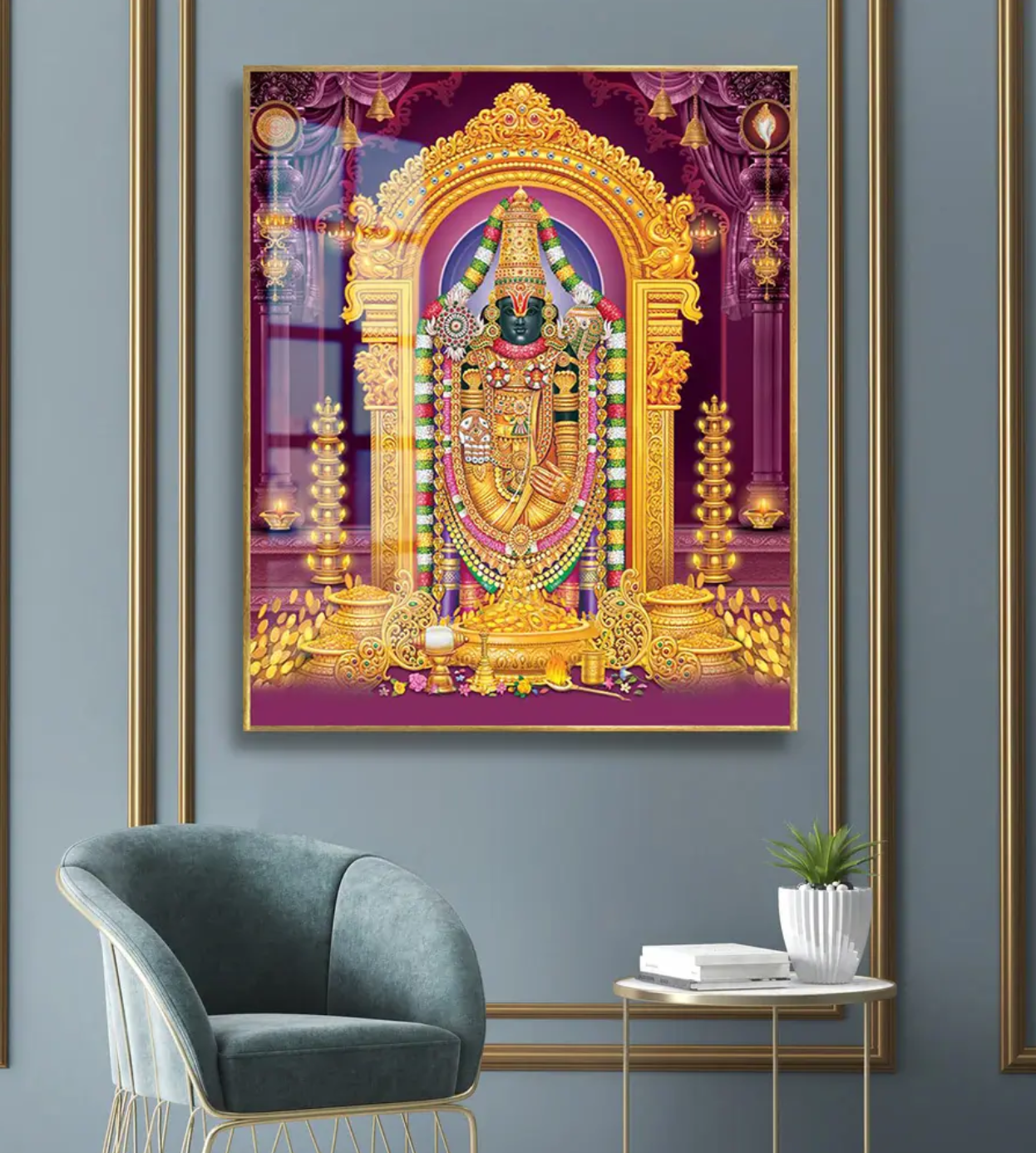 YF Lord Venkateshwara Premium Acrylic Canvas Painting