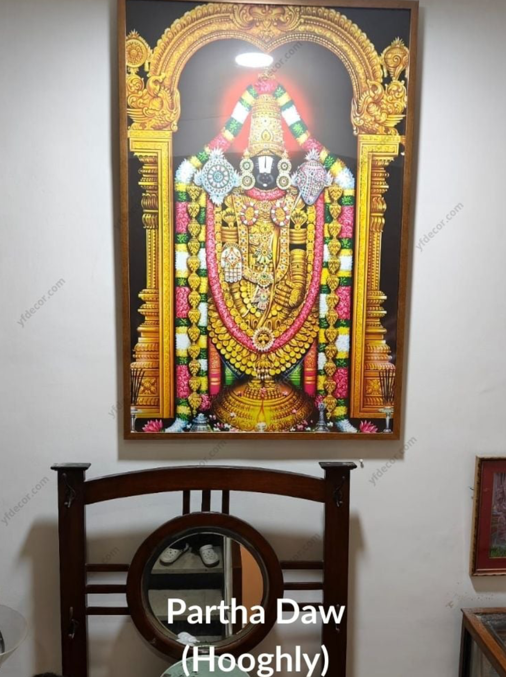 YF Shree Venkateshwara Glamorous Acrylic Canvas Painting