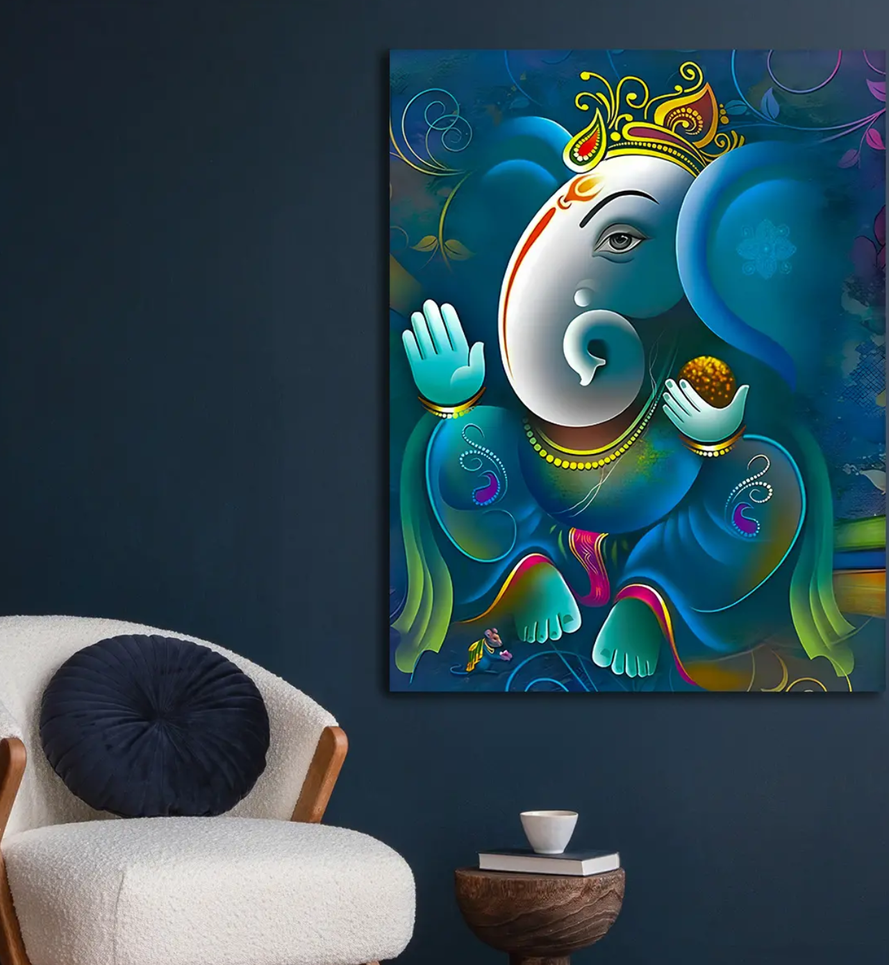 YF Abstract Ethnic Ganesh Art on Canvas