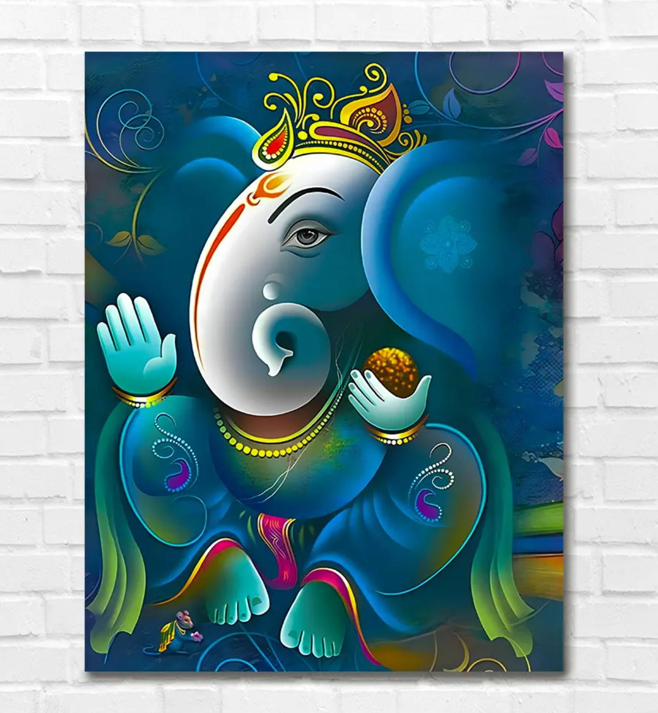 YF Abstract Ethnic Ganesh Art on Canvas