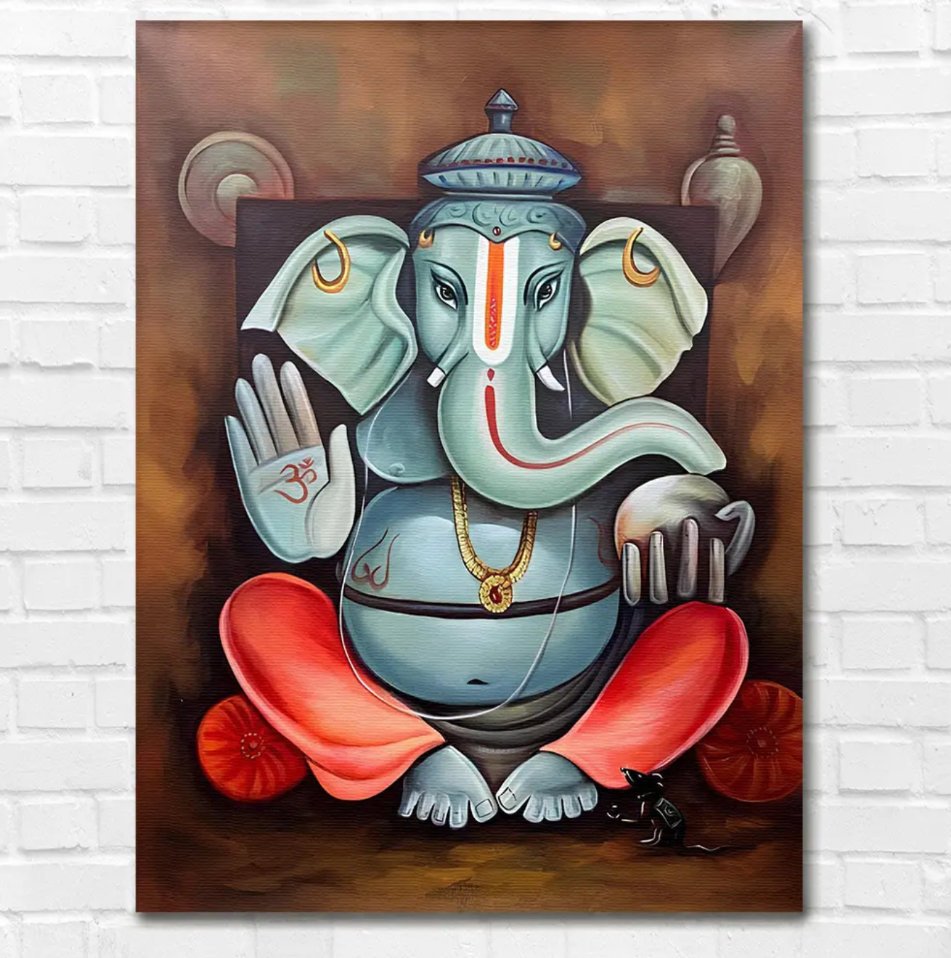 YF Antique Finish Ganpati Art of Wall Decor