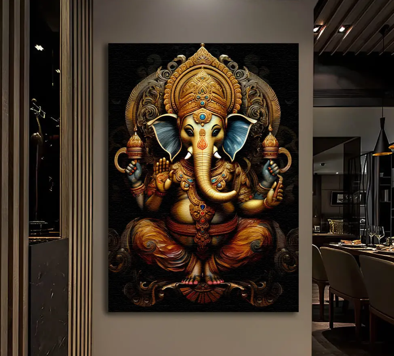 YF Antique Look Ganesha Painting