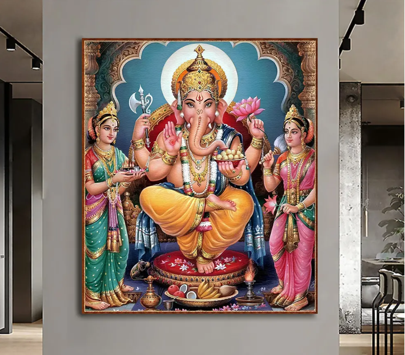 YF Auspicious Ganpati Ji Canvas Painting