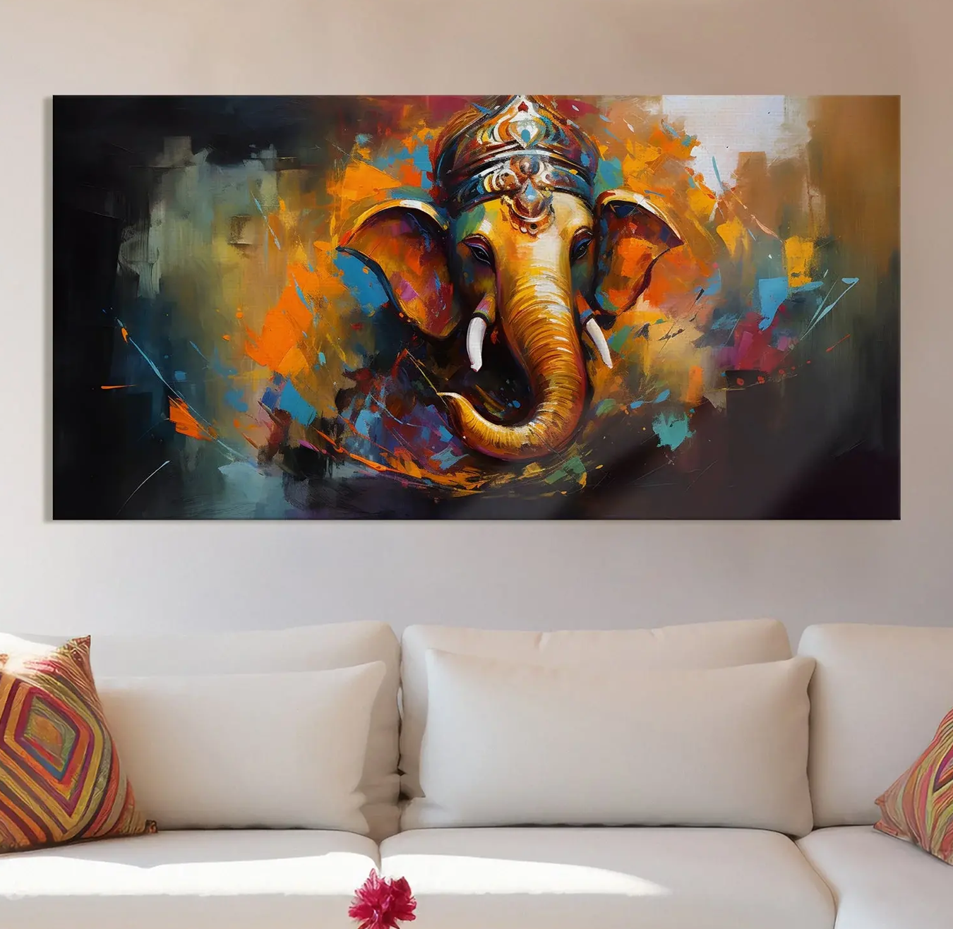 YF Colourful Ganesha Ji Painting
