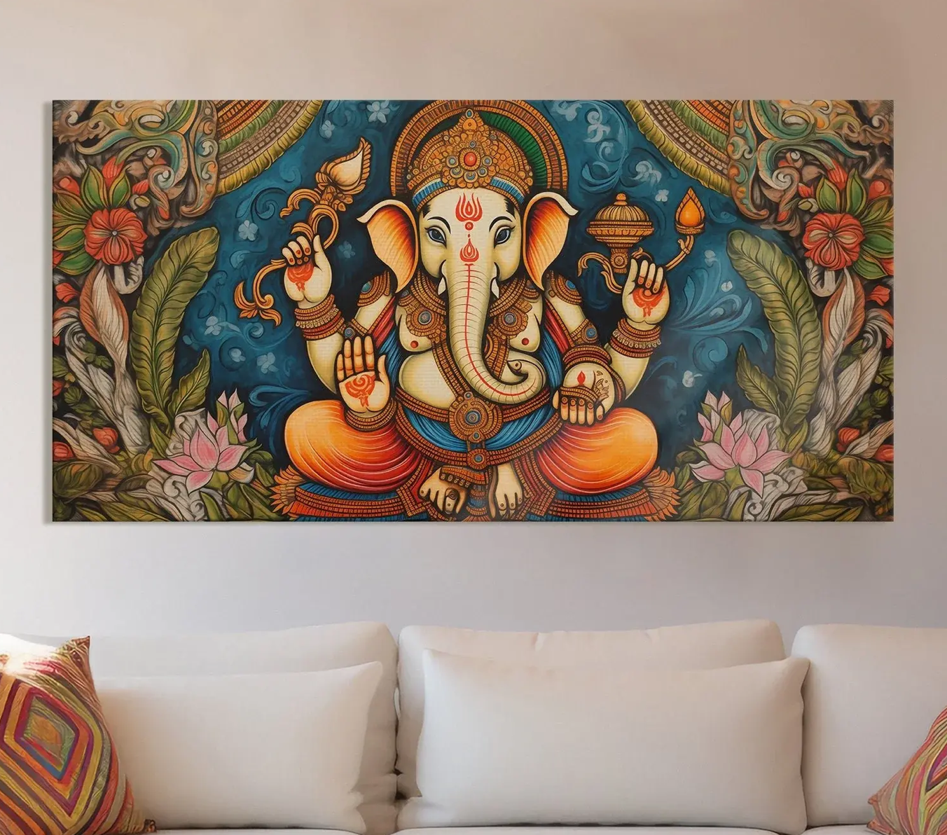 YF Colourful Traditional Ganesh Art