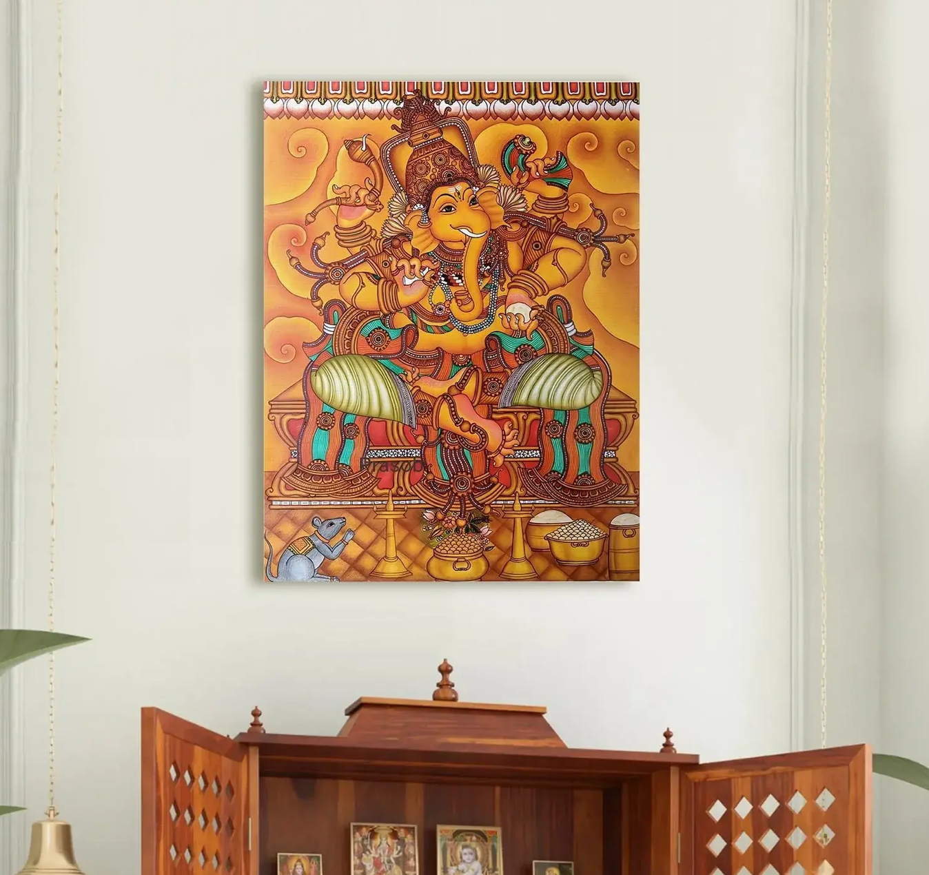 YF Indian Antique Artwork Ganesha Painting